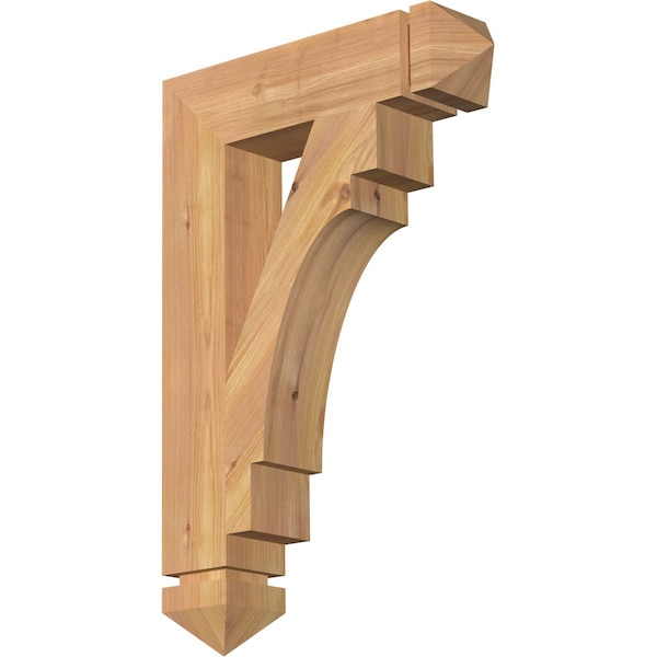 Ekena Millwork Merced Arts & Crafts Smooth Bracket, Western Red Cedar, 3 1/2"W x 16"D x 24"H BKT04X16X24MRC03SWR - main